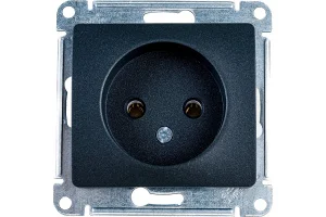 Розетка 1-м СП "Glossa" 1мод. 16А IP20 250В без заземл. механизм антрацит SE GSL000741