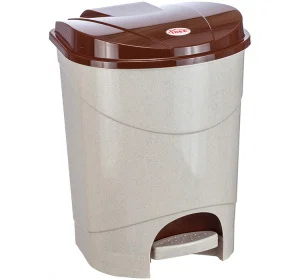 Контейнер для мусора с педалью 11л Беж мрамор