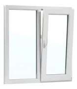 Окно ПВХ 1000x1200, глухое + поворотно-откидное, 1 кам, 24 мм