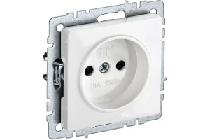Розетка 1-м "Brite" РС10-1-0-БрБ 10А без заземл. без защ. шторок механизм белый IEK BR-R10-10-K01