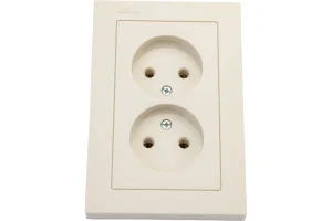 Розетка 2-м СП "AtlasDesign" 16А IP20 без заземл. в сборе беж. SE ATN000220