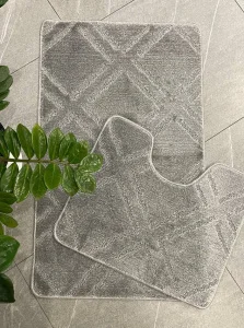 Коврик д/ванной "Gold +" 60х100/50х60см СЕРЫЙ МС2-400 (My Crystal) *1