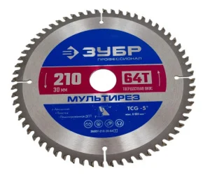 Диск пильный по алюминию Мультирез 210x30 мм 64 зуба Профессионал ЗУБР 36907-210-30-64_z01 *1