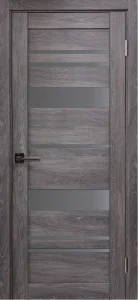 Полотно дверное Х3 дуб шале серебро/графитовое стекло *900