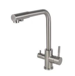 Смеситель для кухни Wasser Zimmer ZM-6607B-Q с подключением к фильтру питьевой воды графит SUS304