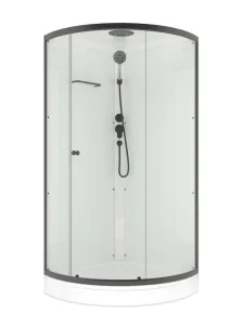 Душевая кабина "Simple" 99 V1.2 900х900х2180мм с крышей, прозрачное стекло DS01Sm99LWCl00.Gt-V1.2-Black (Domani-Spa) *1
