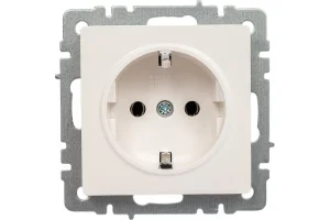 Розетка 1-м "Brite" РС11-1-0-БрБ 16А с заземл. без защ. шторки механизм белый IEK BR-R11-16-K01