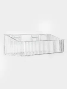 Полка настенная д/ванной комнаты прозрачная 10906547