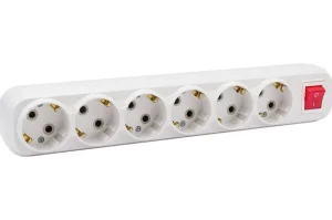 Колодка удлинителя 6-м 16А с заземл. с выкл. АБС-пластик бел. TKE-C01-KU6-ZV (Tokov Electric) *1