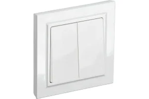 Выключатель 2-кл СП "Brite" ВСР10-2-0-БрБ 10А в сборе белый IEK BR-V20-0-10-K01-F