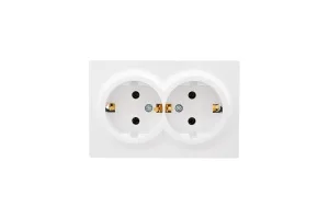 Розетка 2-м LETO с заземл. закрытый корпус ПБТ белый Lezard 752-0200-127B