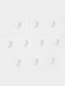 Набор крючков (упак 10 шт) самоклеящиеся, цв прозрачный 9791683 *1