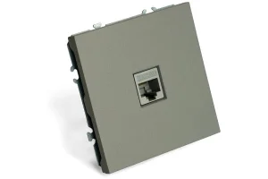 Розетка компьютерная 1-м "Эмили" RJ-45 (механизм) платиново-серый soft touch RST00-5117-10 Stekker *