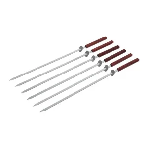 Набор плоских шампуров 55см с деревянными ручками с кольцами уп-6шт BOYSCOUT 61264