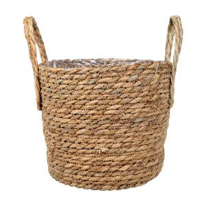 Кашпо плетеное "Кения" цилиндр с ручками, Д220 Ш220 В185, натуральный Lishan-10 M *1