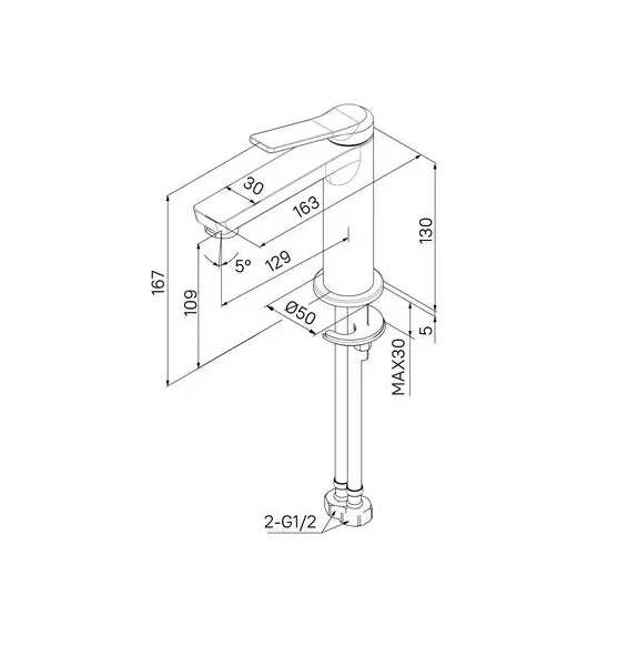 Смеситель для раковины одноручный Iddis Parker PARSB00i01 глянцевый хром