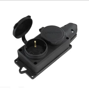 Колодка удлинителя 2-м каучук IP44 с заземл. компакт с заглушками 1788 UNIVersal *1/30