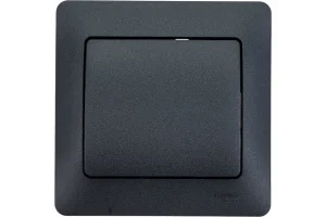 Выключатель 1-кл СП "Glossa" 10А IP20 (сх. 1) 10AX в сборе антрацит SE GSL000712