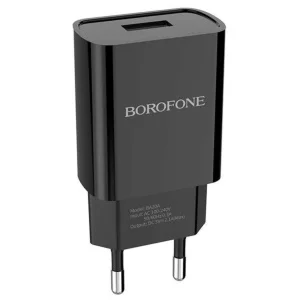 Сетевое зарядное устройство Borofone BA20A, 1 USB, 2.1 А, чёрное 9236959