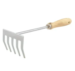 Грабли 5-ти зубые прямые с дер черенком Урожайная сотка Эко 40273