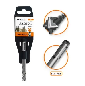 Бур по бетону 12х260мм SDS-plus Quadro-X RAGE by VIRA 566226 *1