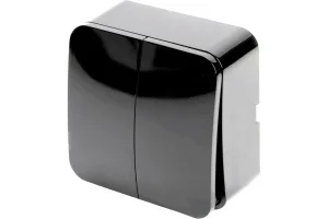 Выключатель 2-кл "София" ОП 250В 10А IP20 черный MSW10-20-02 Stekker *1