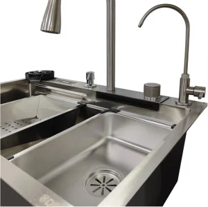 Мойка многофункциональная кухонная Dikalan KJ754505 серый, нерж. сталь, размер 750*460*220 мм LED-дисплей