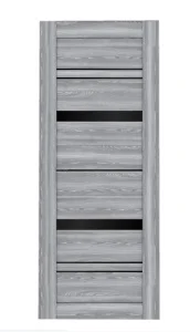 Дверь межкомнатная ДвериГУД Х32 700х2000мм Ривьера грей стекло черное