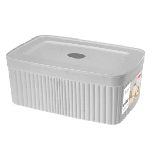 Контейнер Velvet 230х150х90мм 2,5л с крышкой светло-серый Флэк 433238838