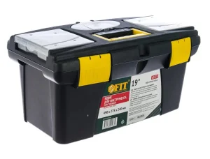 Ящик для инструмента пластиковый 490х275х240мм 19" съемный лоток и два органайзера Fit 65573