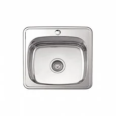 Мойка LEDEME врезн. из нерж. стали глянцевая, глубина 180мм, толщина 0,8 мм, с сифоном 480x480 L9484