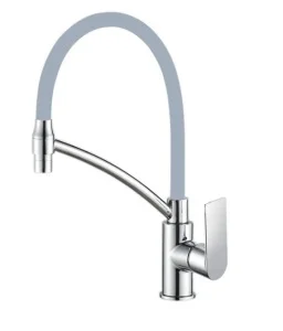 Смеситель для кухни одноручный с гибким изливом Haiba HB72505 серый