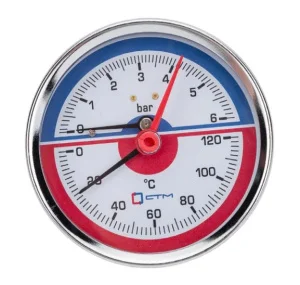 Термо-манометр аксиального подключения 1/4", измерение до 6 бар; до +120°С  CTM14A06 (СТМ)