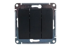 Выключатель 3-кл СП "Glossa" 10А IP20 (сх. 1+1+1) 10AX механизм антрацит SE GSL000731
