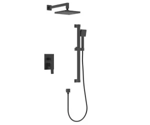 Душевой набор без излива с верх. троп. душем 1реж. и руч. душем 1реж. черный "Thira" TR3635-41Black (Rush) *1