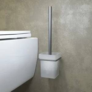 Ерш для туалета с подставкой Iddis Slide SLIGMG0i47 матовое стекло сплав металлов графит