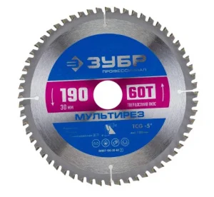 Диск пильный по алюминию Мультирез 190x30 мм 60 зубьев Профессионал ЗУБР 36907-190-30-60_z01 *1