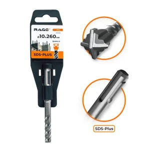 Бур по бетону 10х260мм SDS-plus Quadro-X RAGE by VIRA 566026 *1
