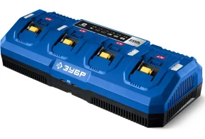 Зарядное устройство Зубр Профессионал TC-20-4 Turbo Charge 20В, 4 порта, 4х9,0 А/ч, Li-ion *1