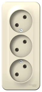 Розетка 3-м ОП BLANCA 16А 250В без шторок без заземл. изол. пласт. беж. SchE BLNRA000317