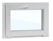 Окно ПВХ 700x500, фрамуга, 1 кам, 24 мм