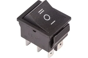 Выключатель клавишный RWB-508 SC-767 250В 15А (6с) ON-OFF-ON черн. с нейтралью блист. 06-0308-B (Rex