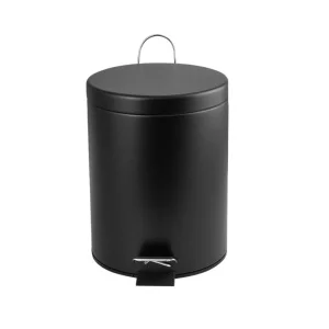 Ведро круглое 5л нерж. сталь с педалью Санакс 2405 черный