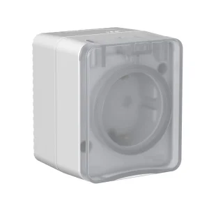 Розетка 1-м ОП "AtlasDesign" PROFI IP54 с заземлением со шторками 16А 250В, серый ATN543045 (Systeme