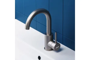 Смеситель для умывальника поворотный, нержавеющая сталь D3002101SS Logic*