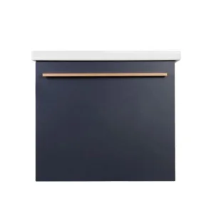 Тумба подвесная AGATA Тасмания 60 АТ60-835 Черника, 2 ящика с раковиной Como 60