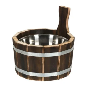 Ушат "шайка", 3,5 л, с нержавеющей вставкой, обожжённая липа, "Банные штучки" в кор. 33332 *1