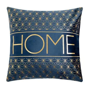 Наволочка декоративная Этель "Home" 42х42см цв.синий велюр 6917763 *1