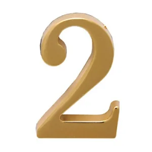 Цифра дверная АЛЛЮР "2" на клеевой основе,  золото