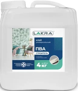 Клей ПВА универсальный Строитель (канистра) ЛАКРА 4 кг 1уп=4шт